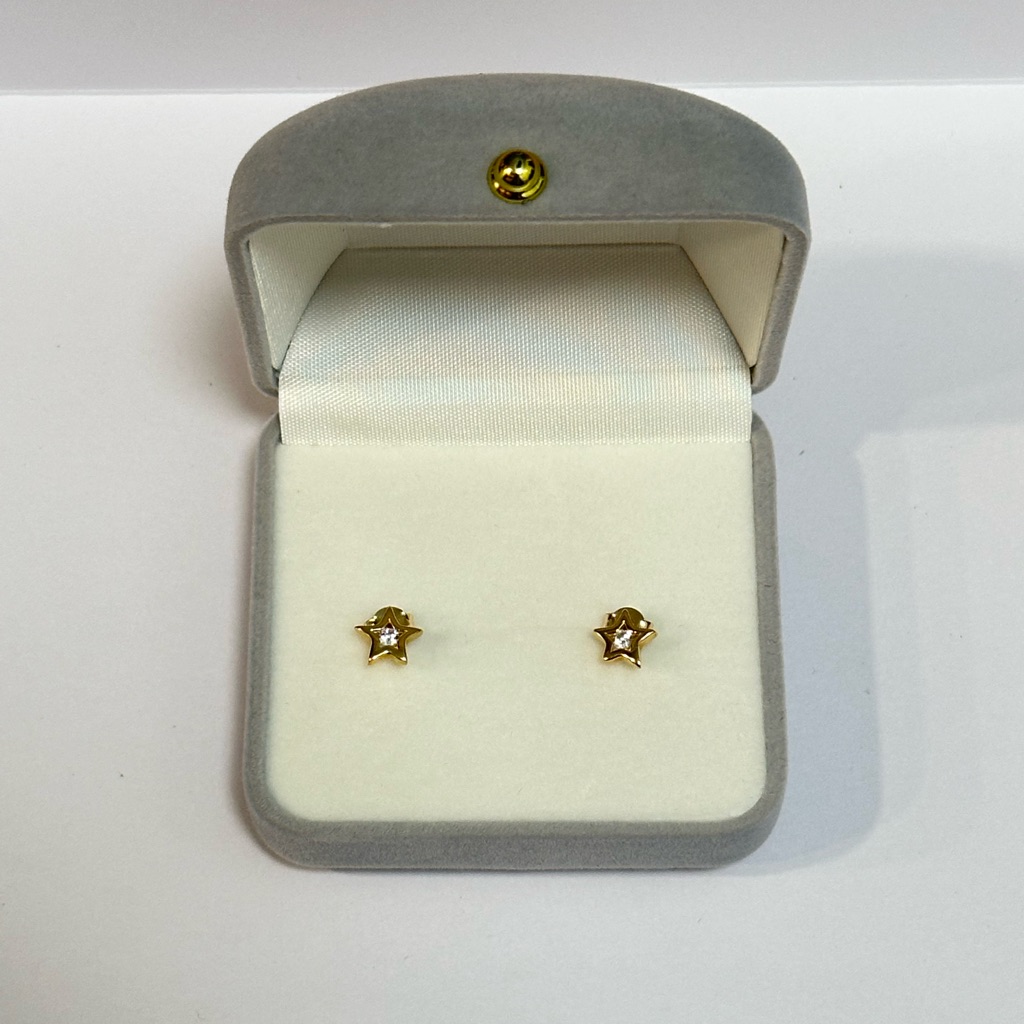 18k Solid Gold Stud Earrings